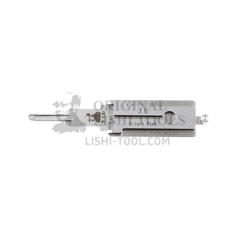 Lishi 2-in-1 (7-CUT) J6 Tool for Jiefang J6 - Lock Pick and Decoder - Door Lock/Anti-Glare