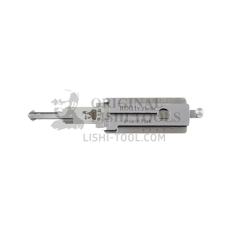 Lishi 2-in-1 (8-CUT) HYN11v.2 Tool for Hyundai and Kia - Lock Pick and Decoder for Door/Trunk Lock