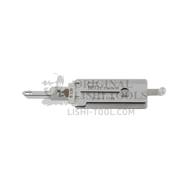 Lishi 2-in-1 (6-CUT) NE72 v.3 Tool for Peugeot, Citroën, Renault - Ignition, Door, Trunk Lock Pick and Decoder