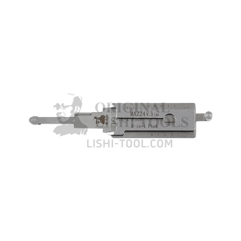 Lishi 2-in-1 (10-CUT) MAZ24 v.3 Tool for Mazda - Lock Pick and Decoder Ignition Lock / Anti-Glare