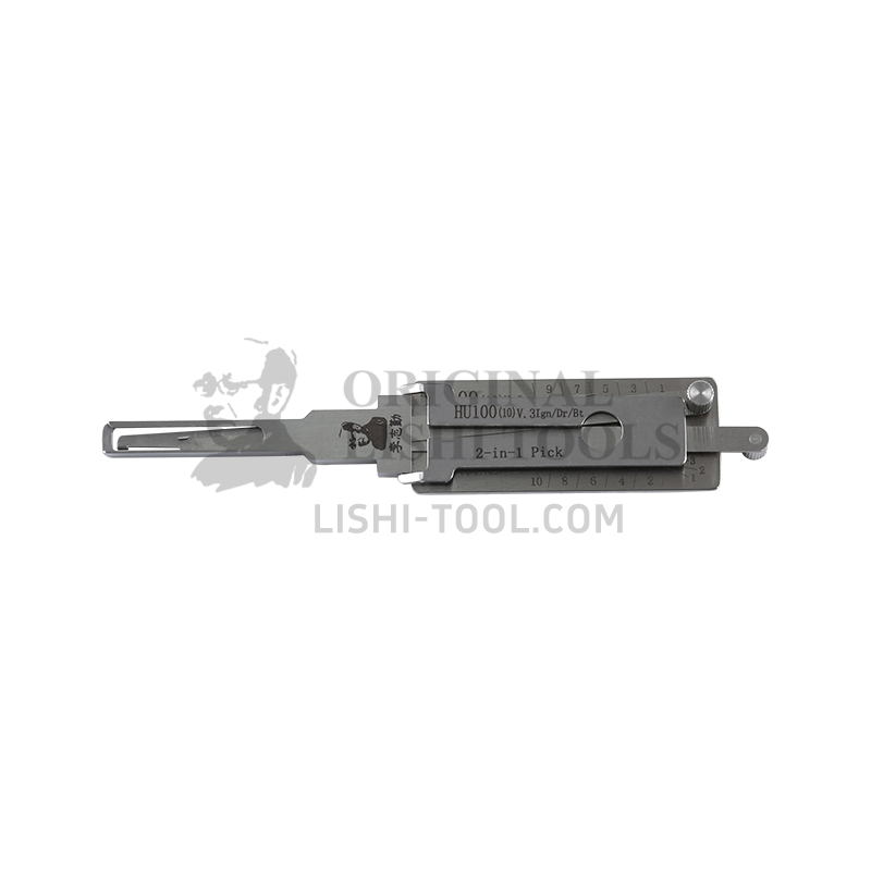 Lishi 2-in-1 (10-CUT) HU100(10) v.3 for New Cadillac - Ignition, Door, and Trunk Lock Pick and Decoder