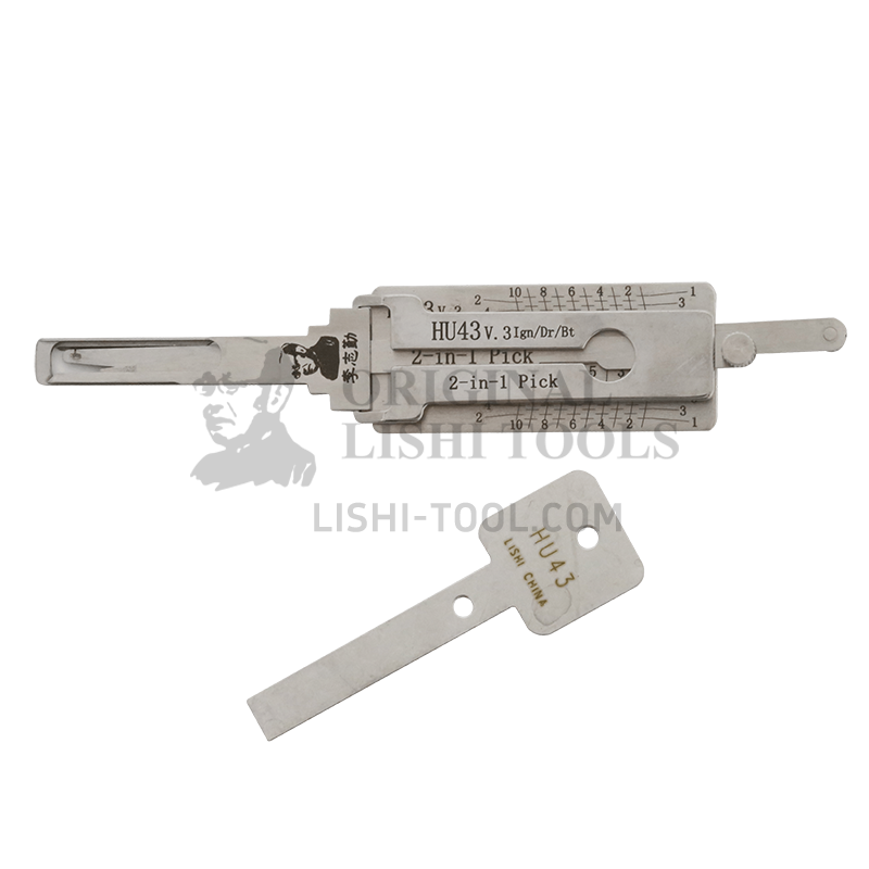 Lishi 2-in-1 (10-CUT) HU43 v.3 for Opel - Ignition Lock, Door Lock, Trunk Pick and Decoder