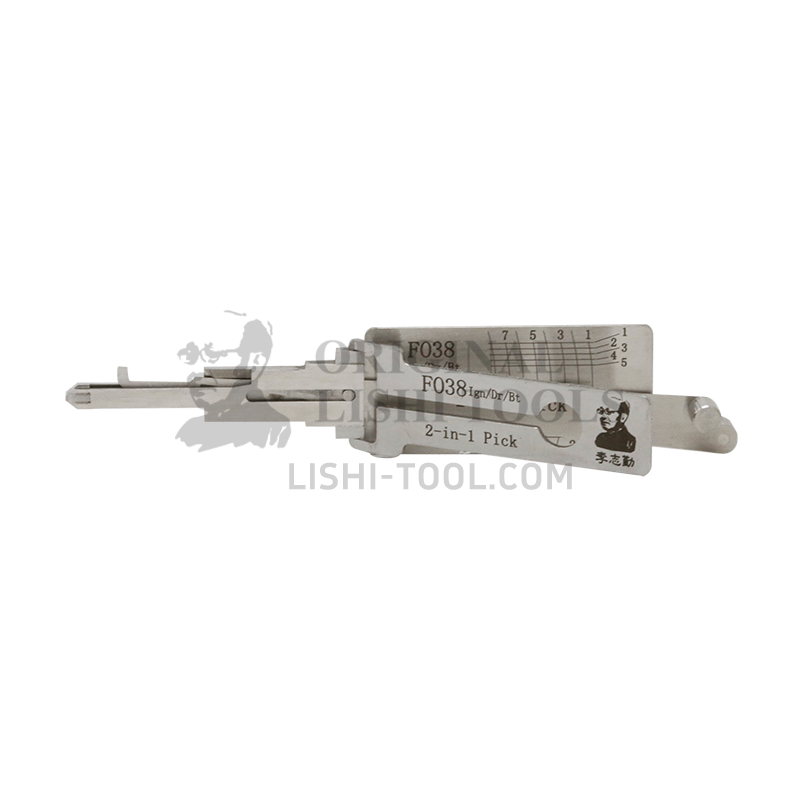 Lishi 2-in-1 (8-CUT) FO38 Tool for Ford - Ignition and Door Lock Pick and Decoder