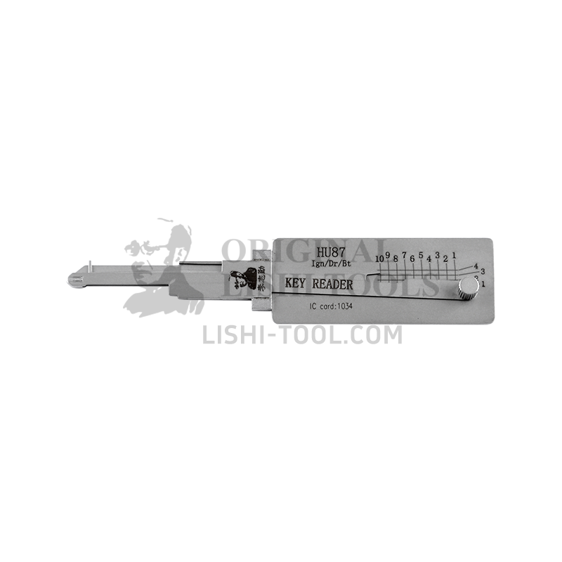 Lishi 2-in-1 (10-CUT) HU87-Straight Read Tool for Suzuki - Lock Pick and Decoder - Ignition Lock, Door Lock, Trunk
