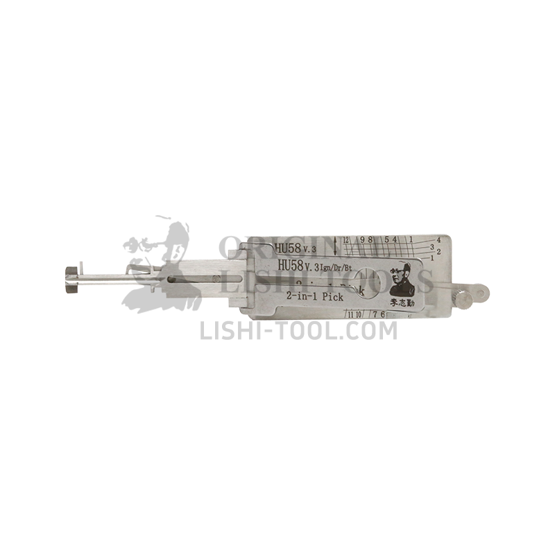 Lishi 2-in-1 (6-CUT) HU58 v.3 for BMW 3 Series - Ignition Lock, Door Lock, Trunk Pick and Decoder