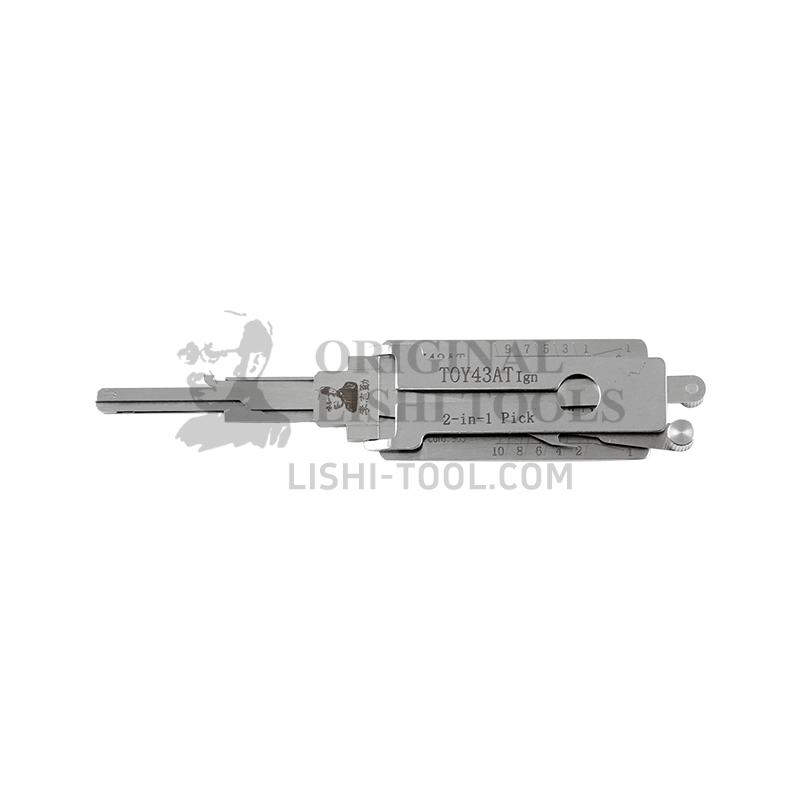 Lishi 2-in-1 (10-CUT) TOY43AT Pick and Decoder Tool: Suitable for Toyota Ignition Locks