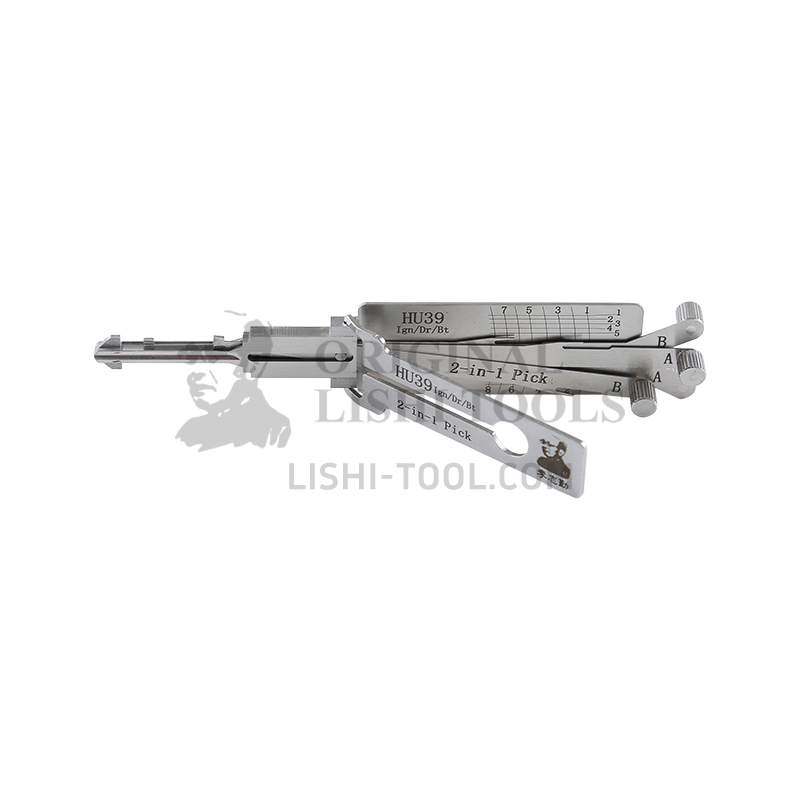 Lishi 2-in-1 (8-CUT) HU39 for Older Mercedes - Ignition Lock, Door Lock, Trunk Pick and Decoder