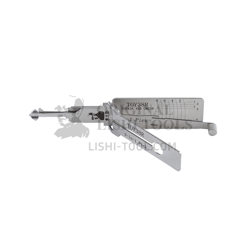 Lishi 8-CUT TOY38R 2-in-1 Pickup Decoder Tool for Toyota Door Anti-glare