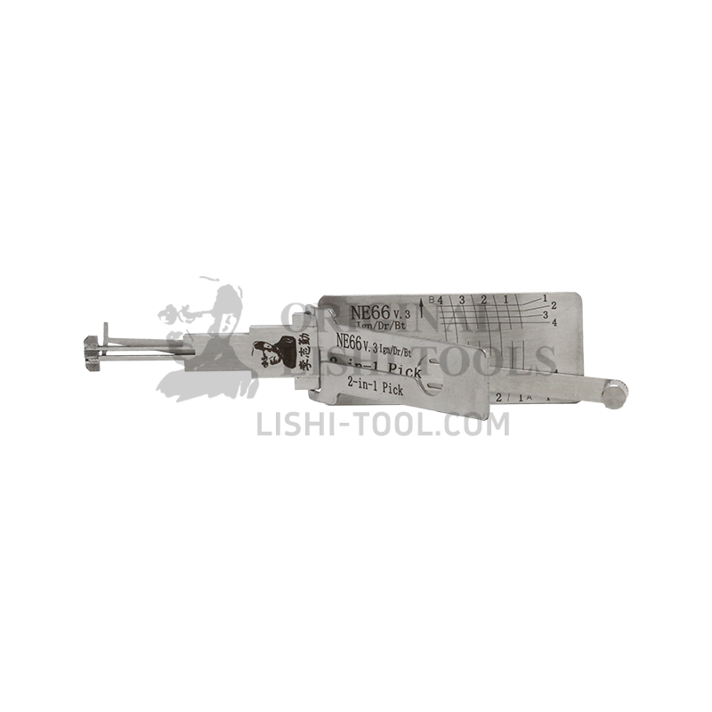 Lishi 2-in-1 (8-CUT) NE66 for Volvo - Door, Ignition, and Trunk Lock Pick and Decoder