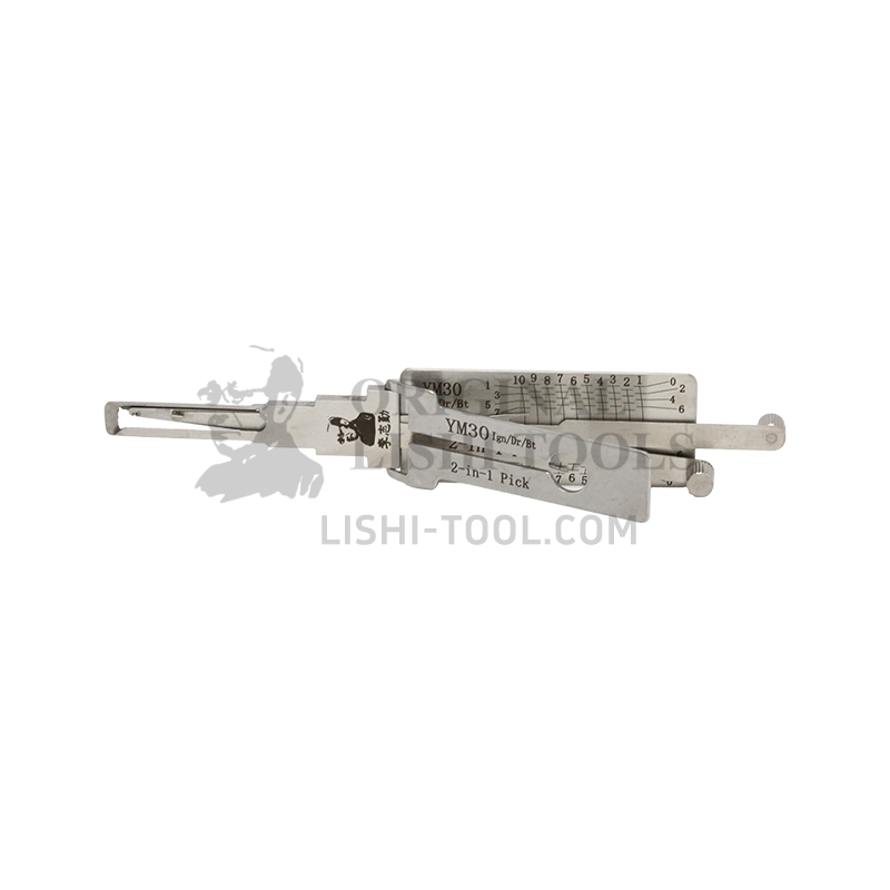 Lishi 2-in-1 (10-CUT) YM30 Tool - Ignition, Door, and Trunk Lock Pick and Decoder