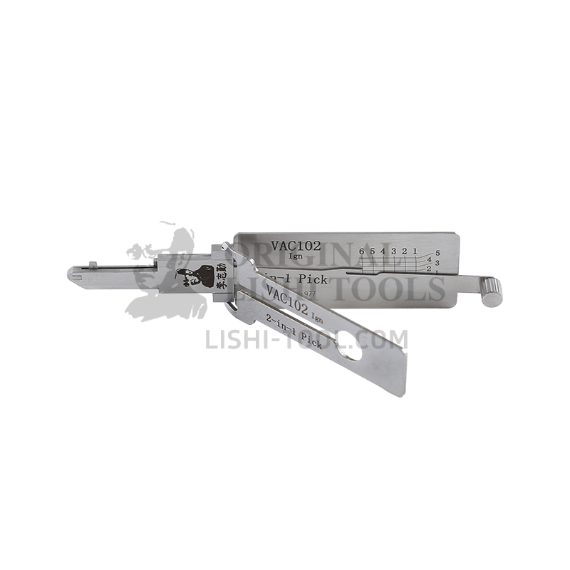 Lishi 2-in-1 (6-CUT) VAC102 Pickup and Decoder for Renault and Peugeot Ignition Locks - Original Li’s Tools with Anti-Glare Design.