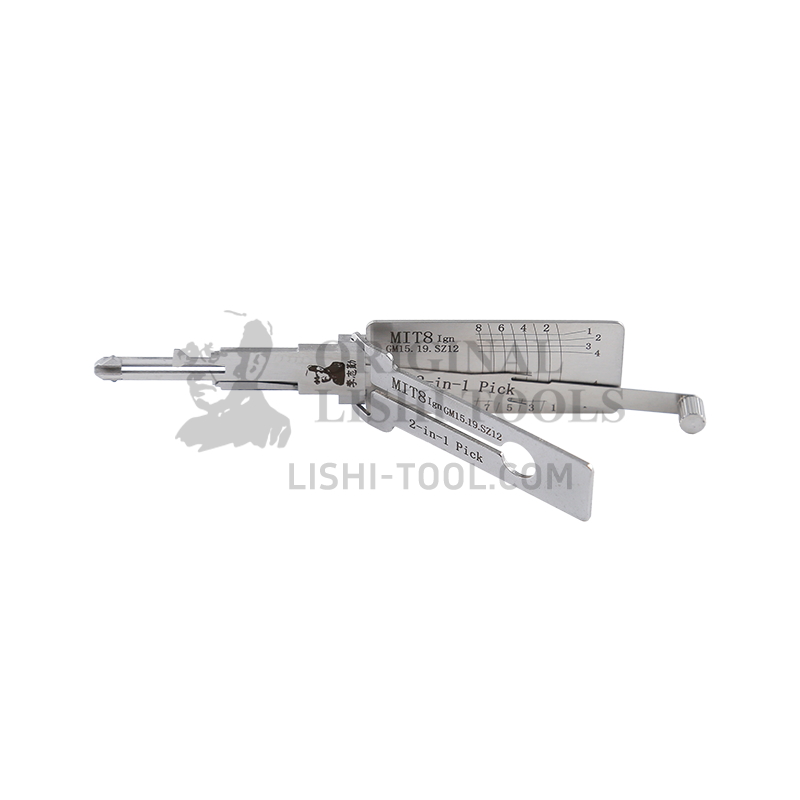 Lishi 2-in-1 (8-CUT) MIT8 (GM15 GM19 SZ12) Tool for Mitsubishi - Ignition Lock Pick and Decoder