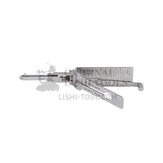 Lishi 2-in-1 (10-CUT) ICF03 Tool for Ford - Pick and Decoder for Ignition/Door Lock