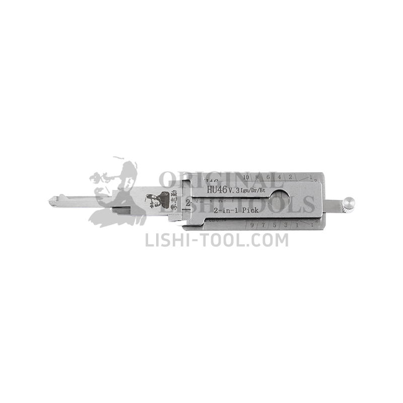 Lishi 2-in-1 (10-CUT) HU46v.3 Tool for Opel, Astra - Lock Pick and Decoder - Ignition Lock, Door Lock, Trunk