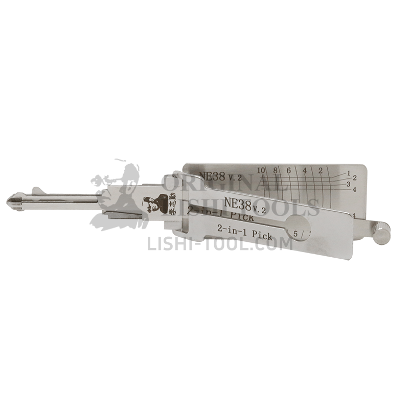Lishi 2-in-1 (10-CUT) NE38v.2 Tool for Rover, MG, Land Rover - Door Lock Pick and Decoder