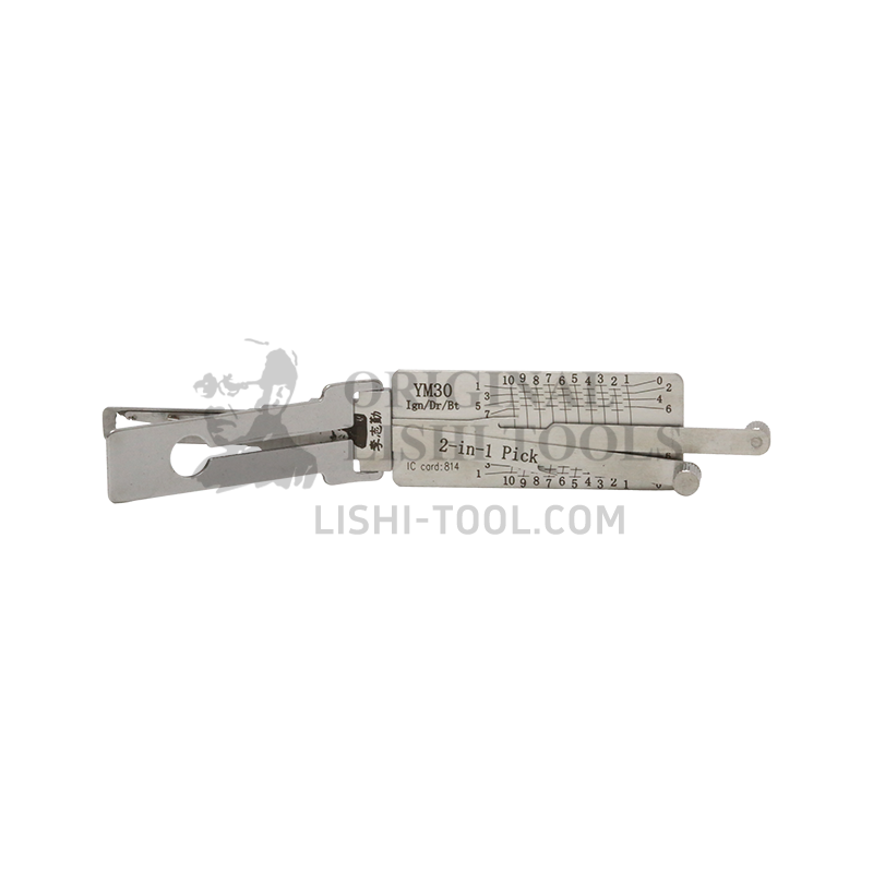Lishi 2-in-1 (10-CUT) YM30 Tool - Ignition, Door, and Trunk Lock Pick and Decoder