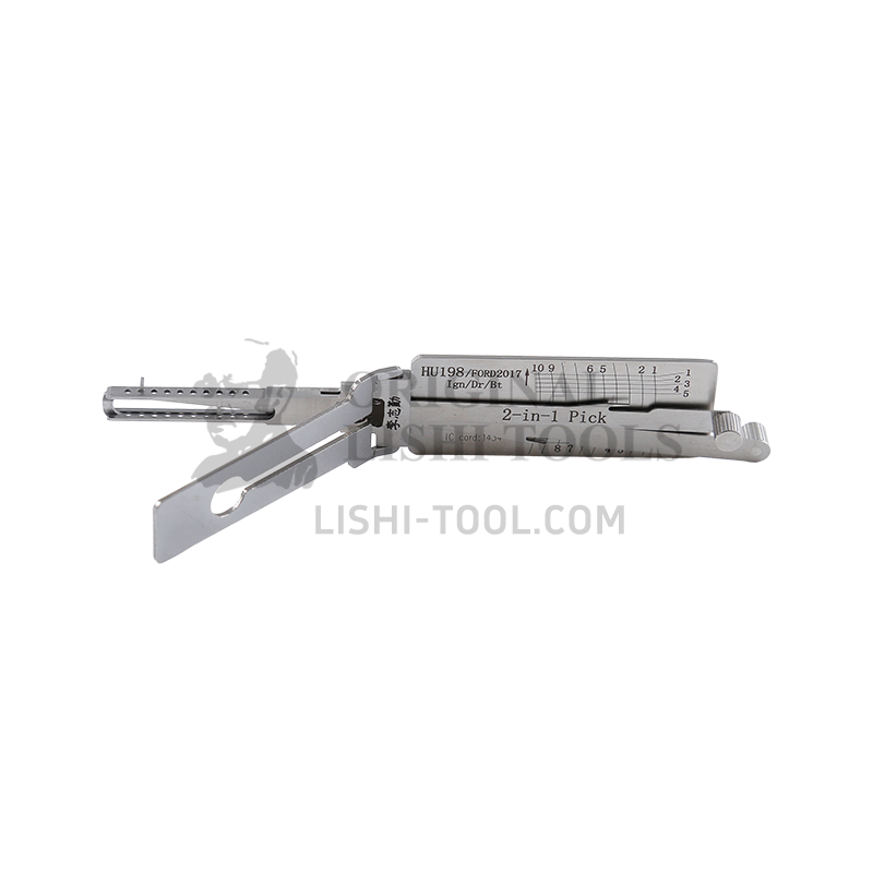 Lishi 2-in-1 (10-CUT) HU198/FORD2017 for 2018+ New Focus - Ignition, Door, and Trunk Lock Pick and Decoder