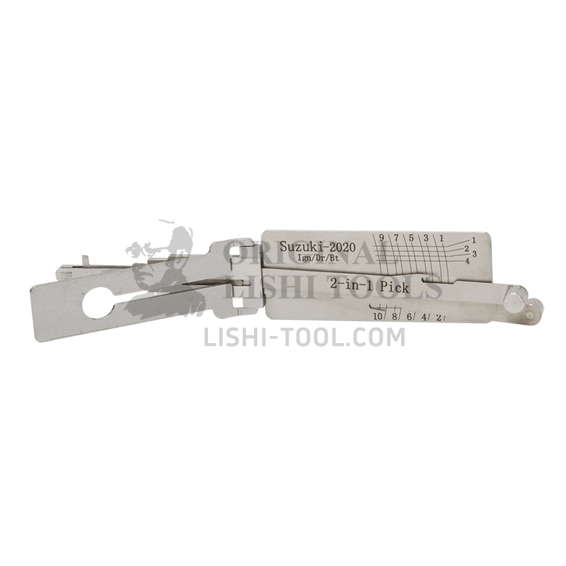 Lishi 10-CUT SUZUKI-2020 2-in-1 Picking and Decoding Tool for Suzuki Ignition Lock, Door Lock, Trunk, Anti-Glare