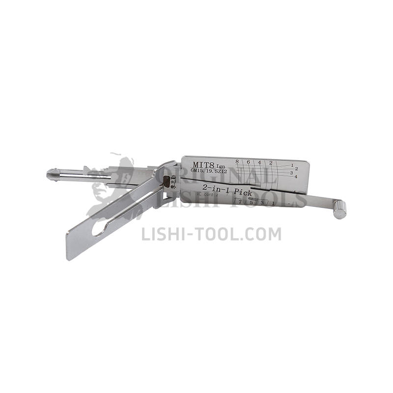 Lishi 2-in-1 (8-CUT) MIT8 (GM15 GM19 SZ12) Tool for Mitsubishi - Ignition Lock Pick and Decoder