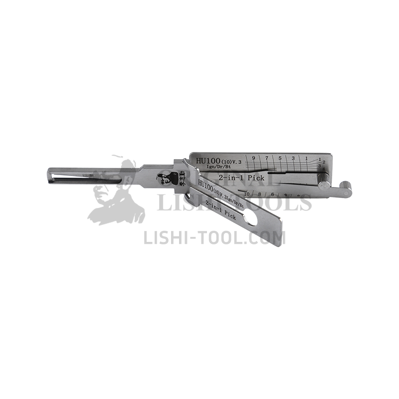 Lishi 2-in-1 (10-CUT) HU100(10) v.3 for New Cadillac - Ignition, Door, and Trunk Lock Pick and Decoder