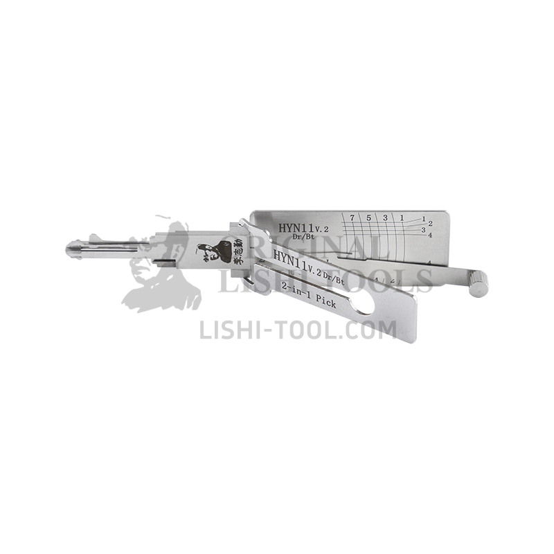 Lishi 2-in-1 (8-CUT) HYN11v.2 Tool for Hyundai and Kia - Lock Pick and Decoder for Door/Trunk Lock