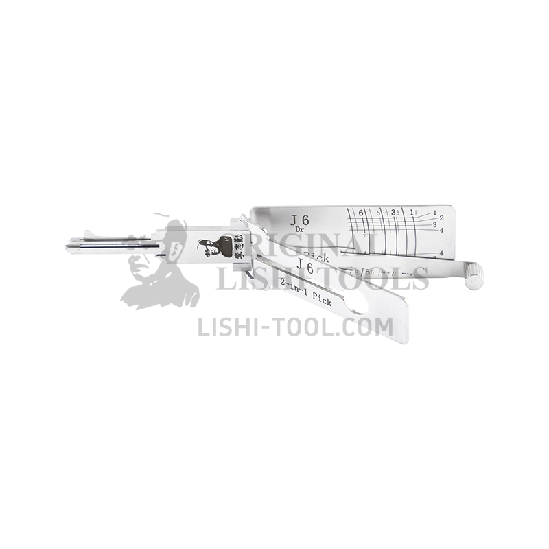Lishi 2-in-1 (7-CUT) J6 Tool for Jiefang J6 - Lock Pick and Decoder - Door Lock/Anti-Glare