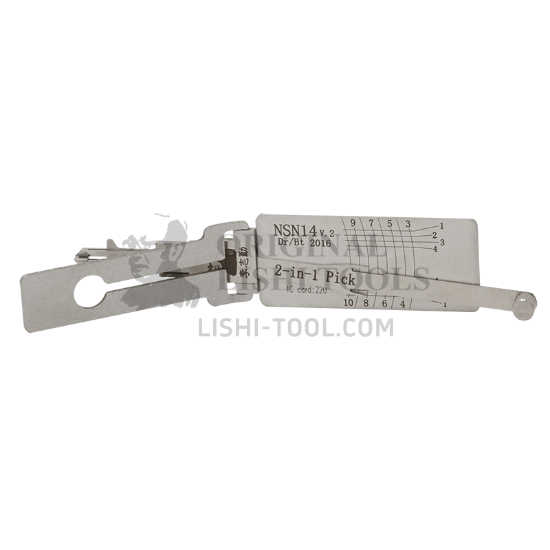 Lishi 2-in-1 (10-CUT) NSN14v.3 Tool for Nissan, Infiniti, Subaru - Lock Pick and Decoder