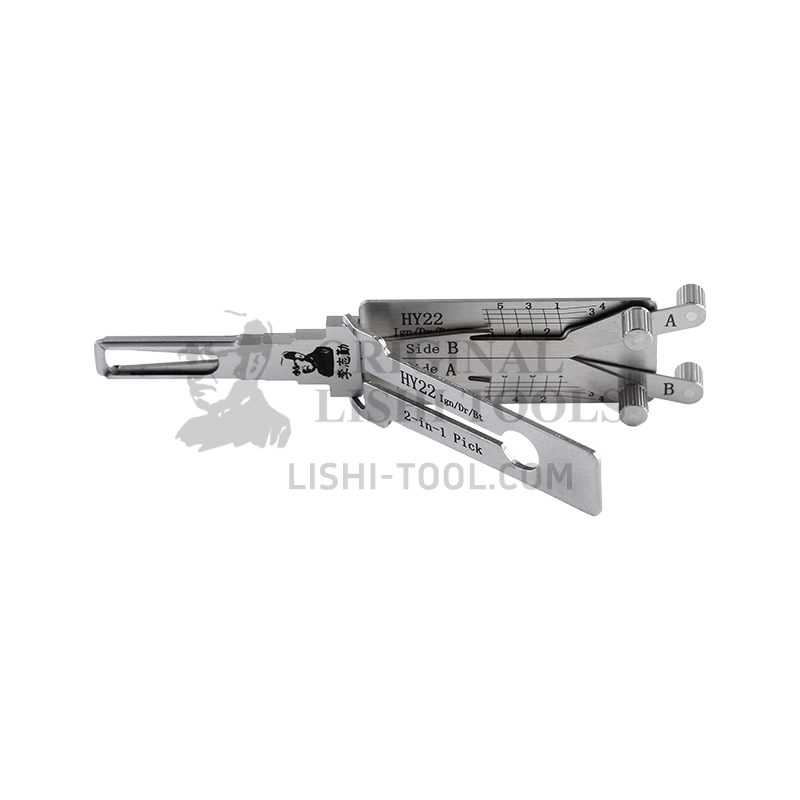 Lishi 2-in-1 (6-CUT) HY22 for Hyundai, KIA - Ignition Lock, Door Lock, Trunk, Anti-glare Pick and Decoder