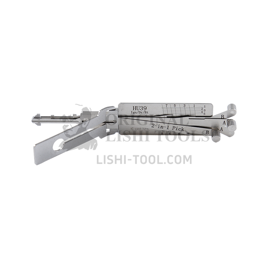 Lishi 2-in-1 (8-CUT) HU39 for Older Mercedes - Ignition Lock, Door Lock, Trunk Pick and Decoder