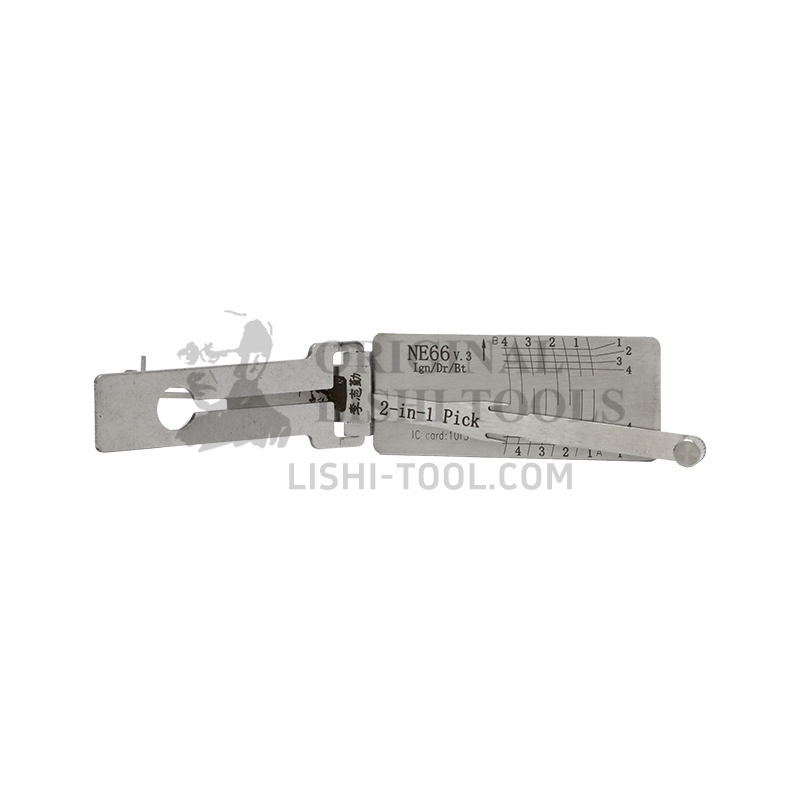 Lishi 2-in-1 (8-CUT) NE66 for Volvo - Door, Ignition, and Trunk Lock Pick and Decoder