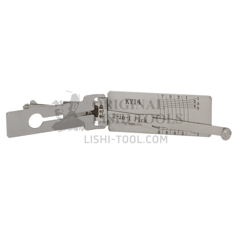Lishi 2-in-1 (8-CUT) KY14 Tool for Hyundai and Kia - Lock Pick and Decoder - Door/Anti-Glare