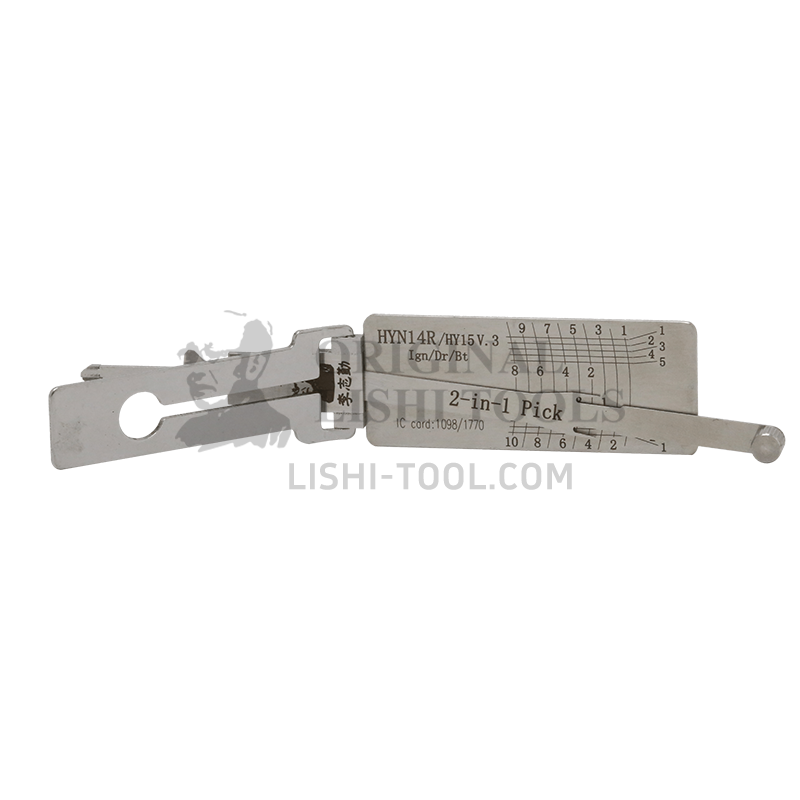 Lishi 2-in-1 (10-CUT) HY15 Tool for Hyundai, Kia - Lock Pick and Decoder - Ignition Lock, Door Lock, Trunk
