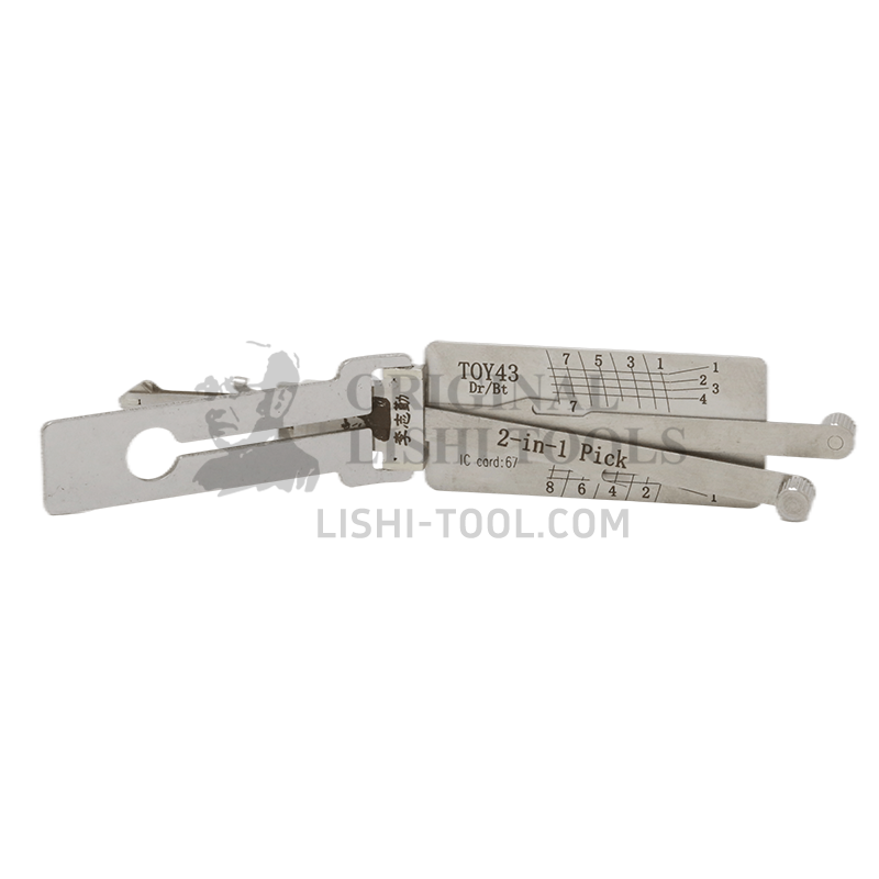 Lishi Tools(8-CUT) TOY43 2-in-1 Pick & Decoder for Toyota Door Locks/Lock Trunk /Anti-Glare