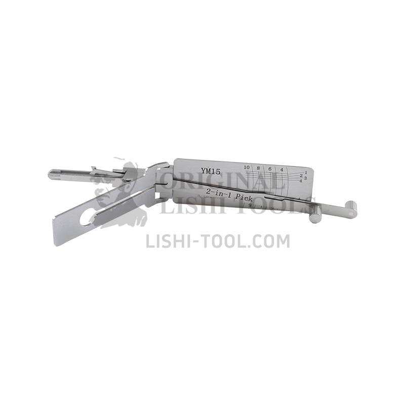 Lishi 2-in-1 10-CUT YM15 Lock Pick and Decoder Tool - Multifunctional Unlocking Solution for Mercedes, Ford, and Volkswagen Vehicles