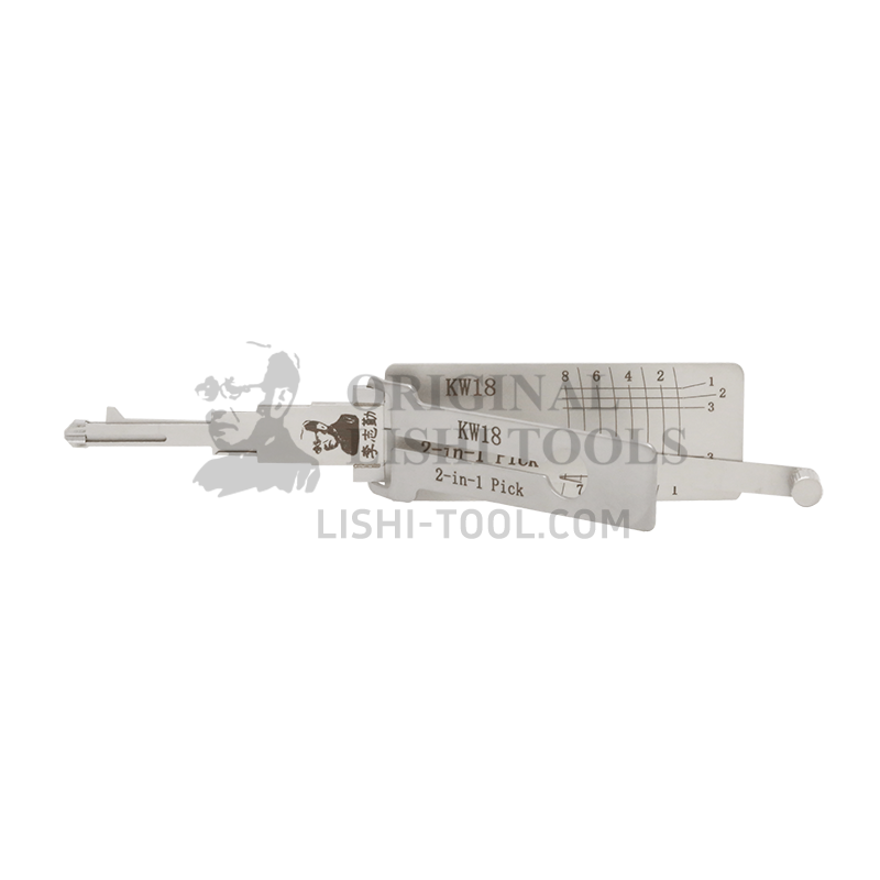 Lishi 2-in-1 (8-CUT) KW18 Tool for Kawasaki - Lock Pick and Decoder - Ignition Lock/Anti-Glare