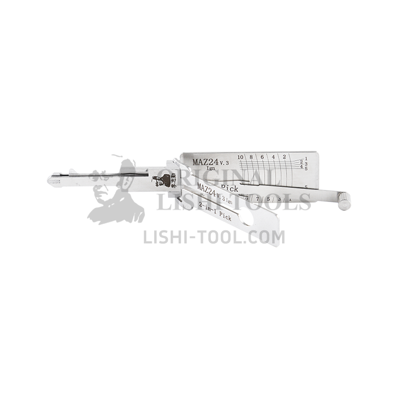 Lishi 2-in-1 (10-CUT) MAZ24 v.3 Tool for Mazda - Lock Pick and Decoder Ignition Lock / Anti-Glare
