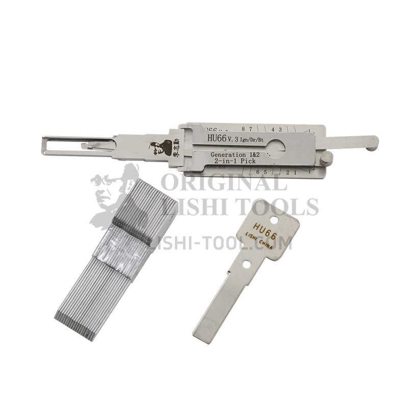 Lishi 2-in-1 (8-CUT) HU66 for Audi, Volkswagen, Skoda - Ignition, Door, Trunk Lock Pick and Decoder