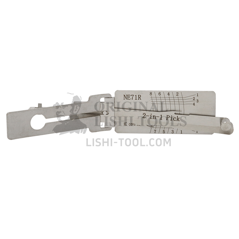 Lishi 2-in-1 (10-CUT) NE71R Tool for Honda, Land Rover, MG - Door Lock Pick and Decoder