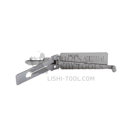Lishi 2-in-1 (6-CUT) VAC102 Pickup and Decoder for Renault and Peugeot Ignition Locks - Original Li’s Tools with Anti-Glare Design.