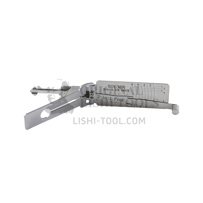 Lishi 8-CUT TOY38R 2-in-1 Pickup Decoder Tool for Toyota Door Anti-glare