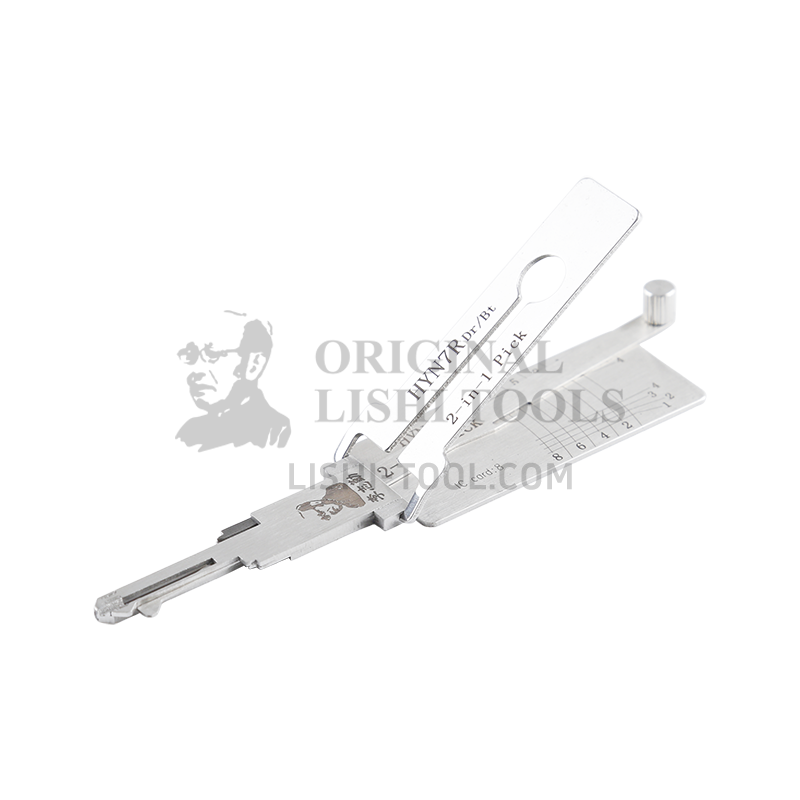 Lishi 2-in-1 (8-CUT) HYN7R Tool for Hyundai - Lock Pick and Decoder - Door Lock Trunk