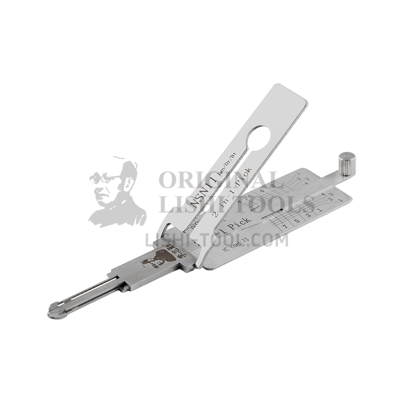 Lishi 2-in-1 (8-CUT) NSN11 Tool for Infiniti, Nissan - Ignition, Door, Trunk Lock Pick and Decoder