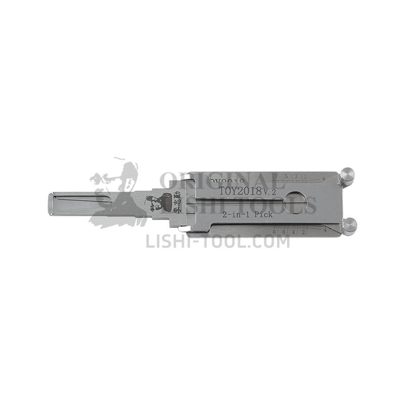Lishi 2-in-1 (8-CUT) TOY2018 v.2 for New Toyota - Door Lock Pick and Decoder