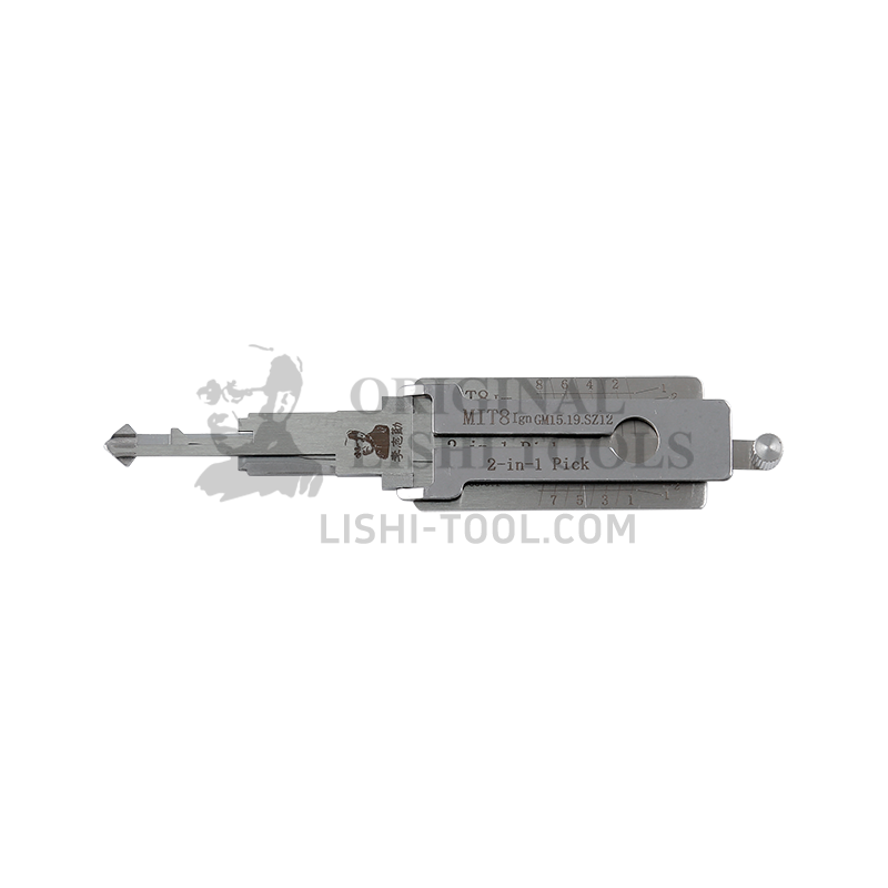 Lishi 2-in-1 (8-CUT) MIT8 (GM15 GM19 SZ12) Tool for Mitsubishi - Ignition Lock Pick and Decoder