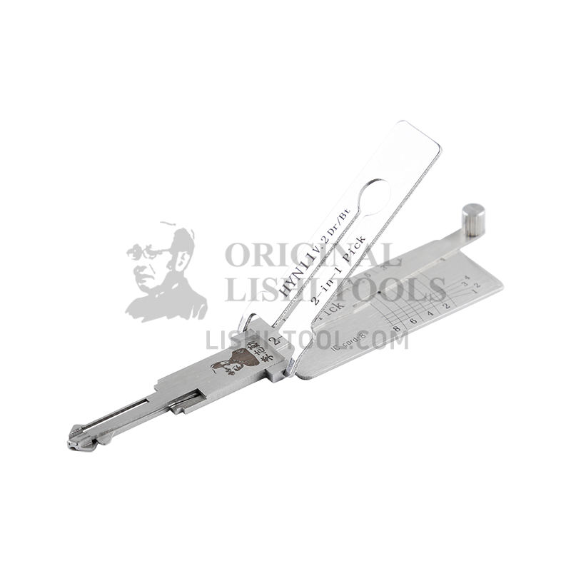 Lishi 2-in-1 (8-CUT) HYN11v.2 Tool for Hyundai and Kia - Lock Pick and Decoder for Door/Trunk Lock