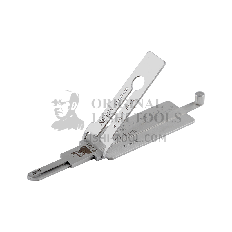 Lishi 2-in-1 (6-CUT) NE72 v.3 Tool for Peugeot, Citroën, Renault - Ignition, Door, Trunk Lock Pick and Decoder