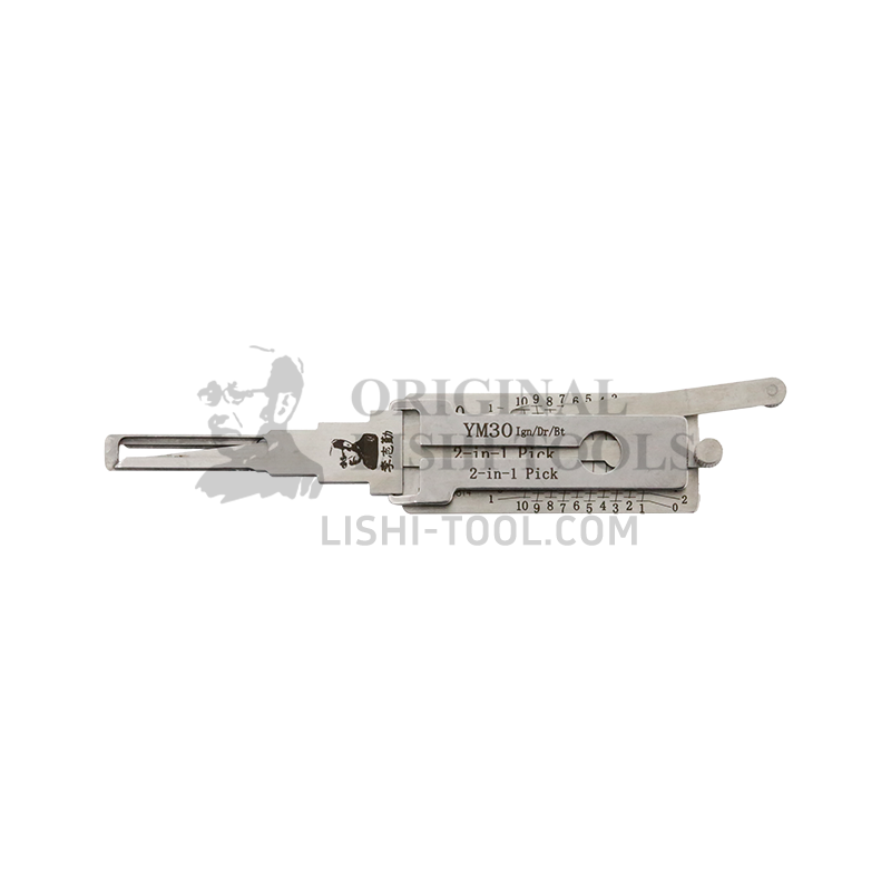 Lishi 2-in-1 (10-CUT) YM30 Tool - Ignition, Door, and Trunk Lock Pick and Decoder