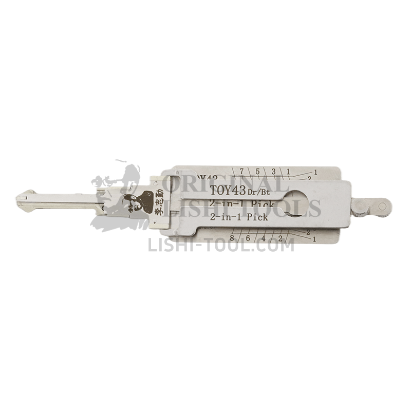 Lishi Tools(8-CUT) TOY43 2-in-1 Pick & Decoder for Toyota Door Locks/Lock Trunk /Anti-Glare