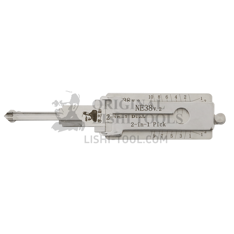 Lishi 2-in-1 (10-CUT) NE38v.2 Tool for Rover, MG, Land Rover - Door Lock Pick and Decoder