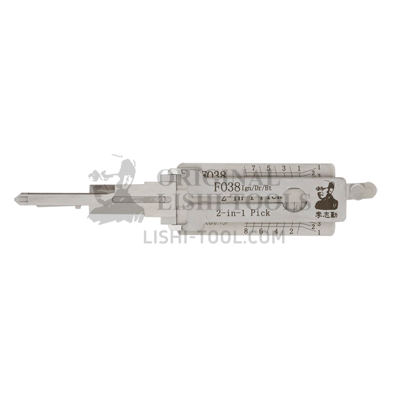 Lishi 2-in-1 (8-CUT) FO38 Tool for Ford - Ignition and Door Lock Pick and Decoder